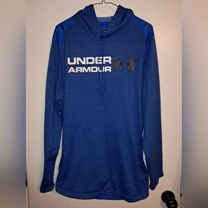 Under Armour Men Large Blue Loose Hoodie Sweatshirt Pullover Athletic Workout